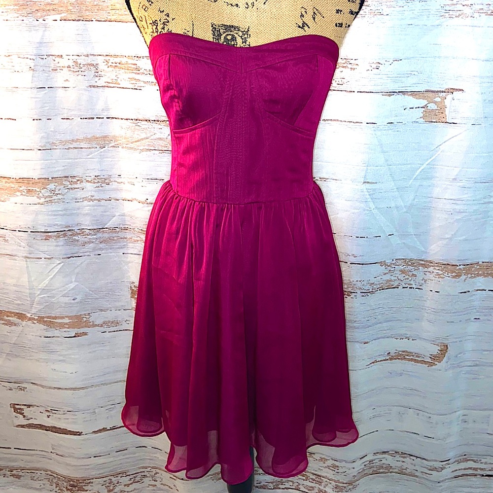 Guess Plum Corset Strapless Cocktail Dress 8